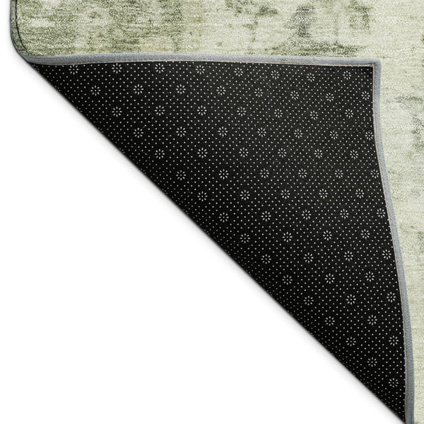 HomeRoots 5' X 8' Artichoke Green & Ivory Abstract Rug - Washable, Durable Indoor/Outdoor Accent for Any Space 689306