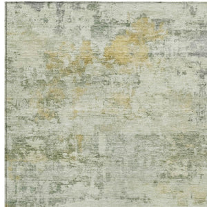 HomeRoots 8' X 10' Artichoke Green & Ivory Abstract Washable Area Rug for Indoor/Outdoor Spaces, Stylish & Durable 689308