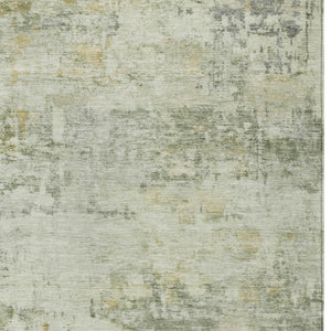HomeRoots 9' X 12' Artichoke Green Abstract Area Rug - Washable, Stain-Resistant, Perfect for Indoor & Outdoor Use! 689309