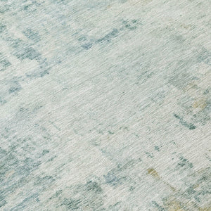 HomeRoots 5' Aqua and Ivory Abstract Washable Area Rug – Versatile Indoor/Outdoor Design for Modern Spaces 689312