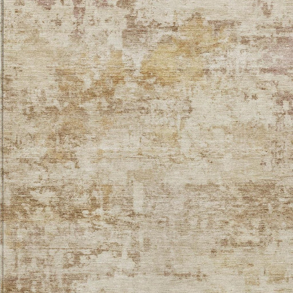 HomeRoots 5' X 8' Beige and Brown Abstract Washable Area Rug - Durable, Stylish, Indoor/Outdoor Versatility 689318