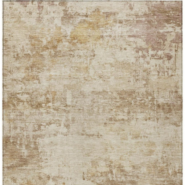 HomeRoots 5' X 8' Beige and Brown Abstract Washable Area Rug - Durable, Stylish, Indoor/Outdoor Versatility 689318