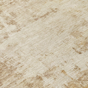 HomeRoots 8' Round Abstract Area Rug - Washable Beige & Brown for Indoor/Outdoor Spaces, Durable & Stylish 689319