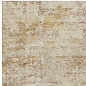 HomeRoots 8' X 10' Beige & Brown Abstract Area Rug - Durable, Washable, Stain-Resistant for Indoor & Outdoor Use 689320