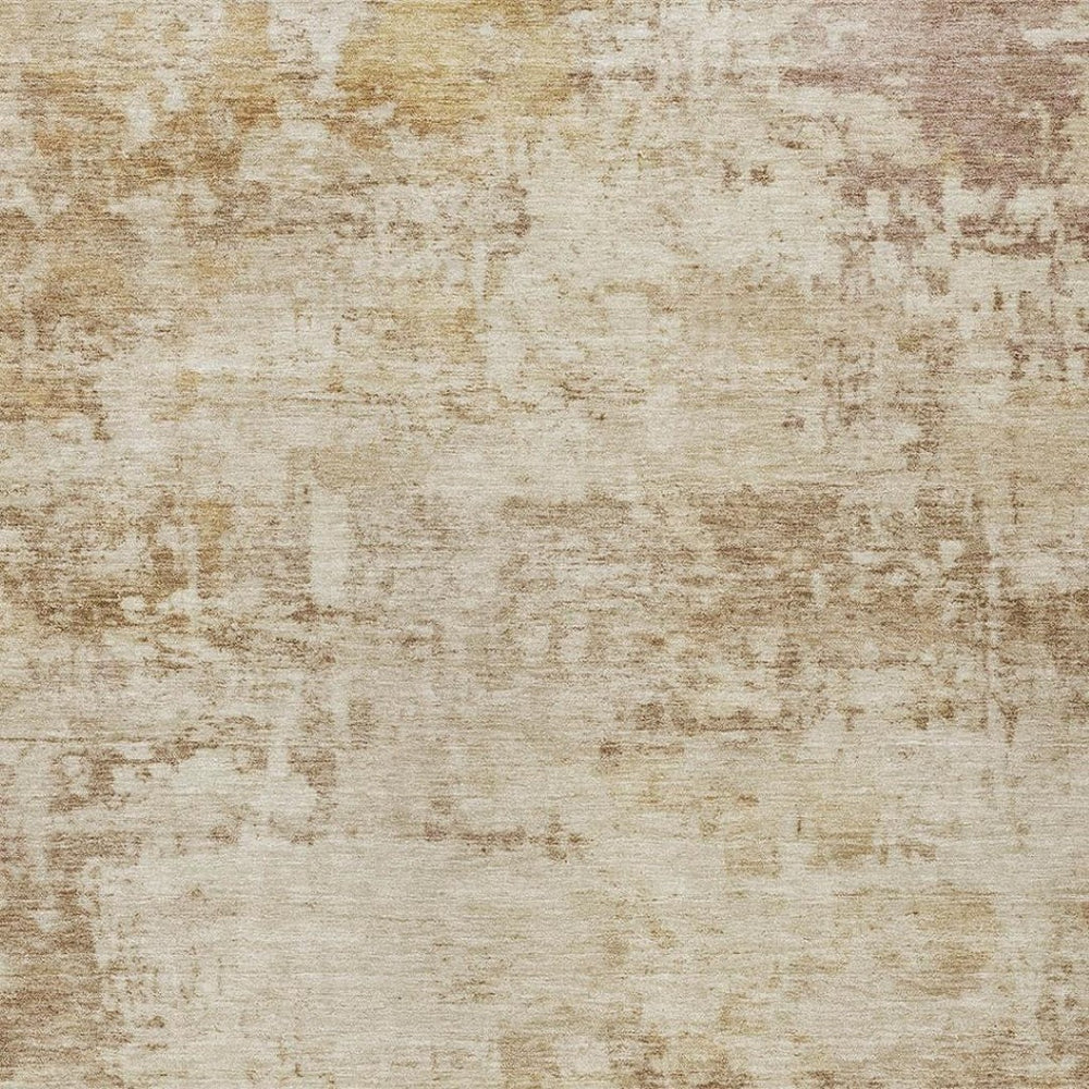 HomeRoots 9' X 12' Beige and Brown Abstract Area Rug - Durable, Washable, Modern Style for Indoor & Outdoor Spaces 689321