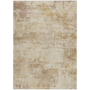 HomeRoots 10' Modern Beige and Brown Abstract Washable Area Rug - Stylish, Durable, Indoor/Outdoor Versatile Design 689322