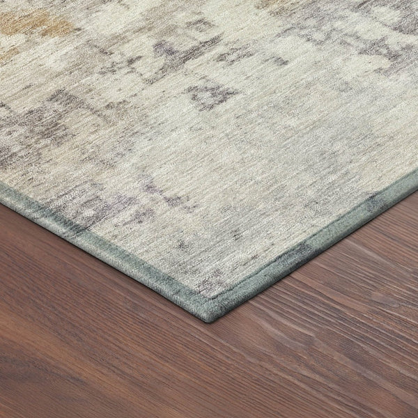 HomeRoots 8' Round Abstract Indoor-Outdoor Area Rug - Durable, Washable, Stylish, Perfect for High-Traffic Spaces 689325