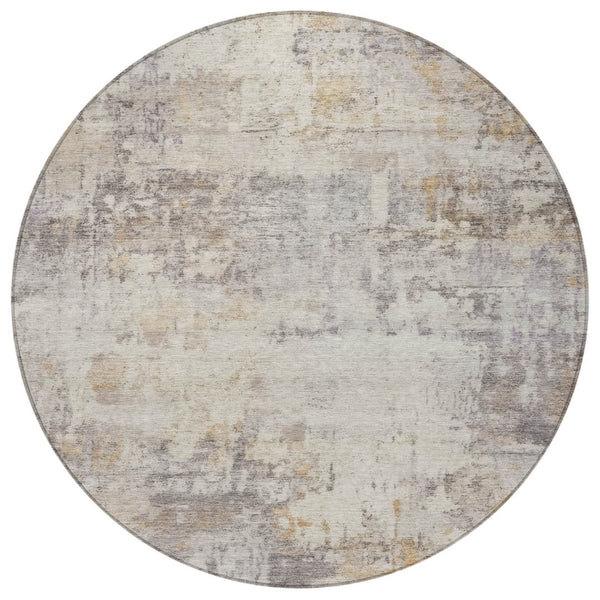 HomeRoots 8' Round Abstract Indoor-Outdoor Area Rug - Durable, Washable, Stylish, Perfect for High-Traffic Spaces 689325