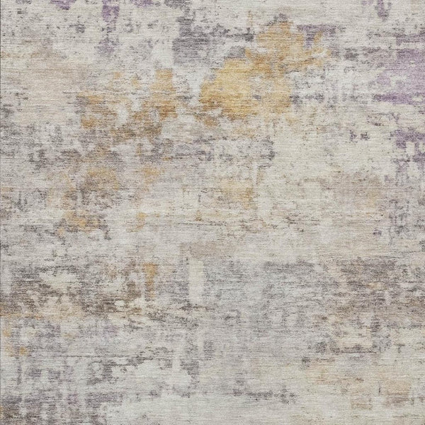 HomeRoots 8' X 10' Stylish Linen & Beige Abstract Washable Area Rug for Indoor/Outdoor High-Traffic Spaces 689326