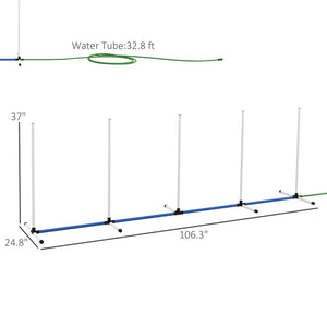 English Elm Pawhut 2-Piece Dog Agility Training Set With Weave Poles, Water Spray Tube, Whistle & Carry Bag W2225P217635-GIGA