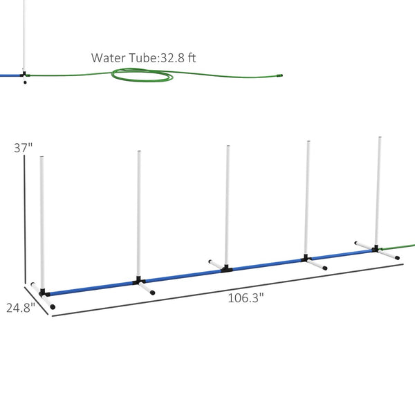 English Elm Pawhut 2-Piece Dog Agility Training Set With Weave Poles, Water Spray Tube, Whistle & Carry Bag W2225P217635-GIGA