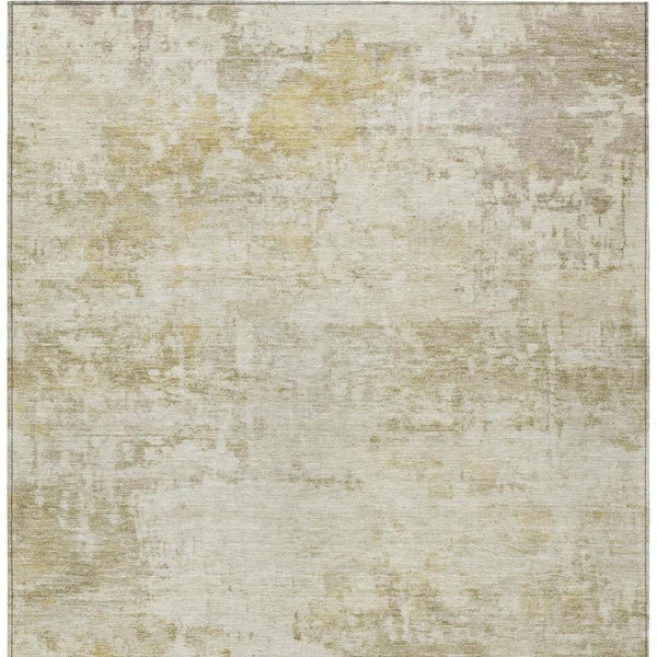 HomeRoots 5' X 8' Beige and Ivory Abstract Area Rug - Washable, Durable, Stylish for Indoor and Outdoor Spaces 689330