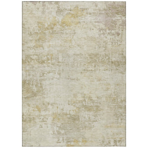HomeRoots 5' X 8' Beige and Ivory Abstract Area Rug - Washable, Durable, Stylish for Indoor and Outdoor Spaces 689330