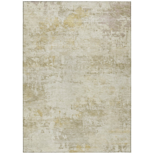HomeRoots 5' X 8' Beige and Ivory Abstract Area Rug - Washable, Durable, Stylish for Indoor and Outdoor Spaces 689330
