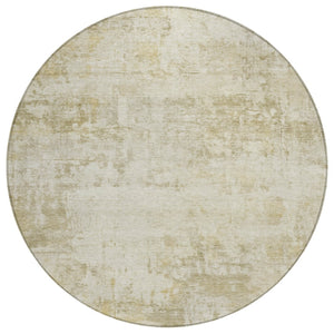HomeRoots 8' Abstract Beige and Ivory Round Washable Area Rug for Indoor & Outdoor Spaces - Modern Style! 689331