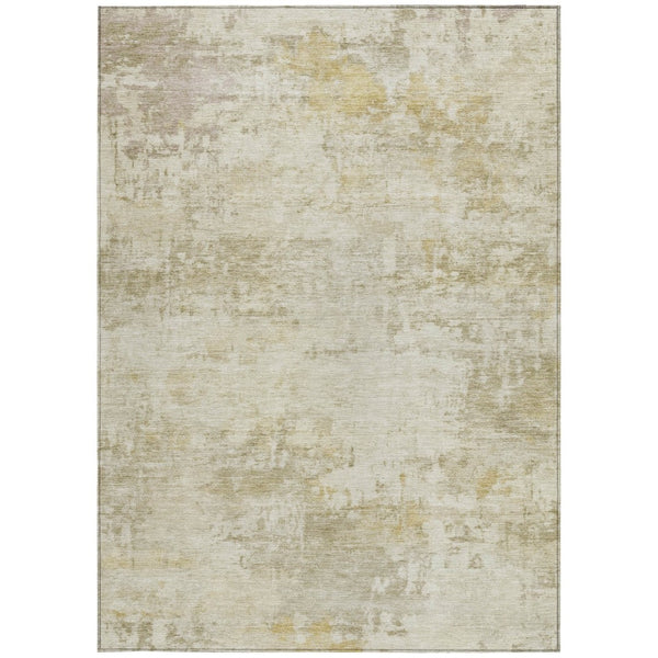 HomeRoots 8' X 10' Beige and Ivory Abstract Area Rug – Stylish, Washable, Durable for Indoor & Outdoor Spaces 689332