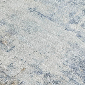 HomeRoots 9' X 12' Sky Blue Abstract Washable Area Rug - Stylish, Durable, Indoor/Outdoor for High-Traffic Spaces 689339