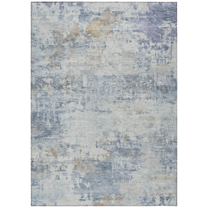 HomeRoots 9' X 12' Sky Blue Abstract Washable Area Rug - Stylish, Durable, Indoor/Outdoor for High-Traffic Spaces 689339