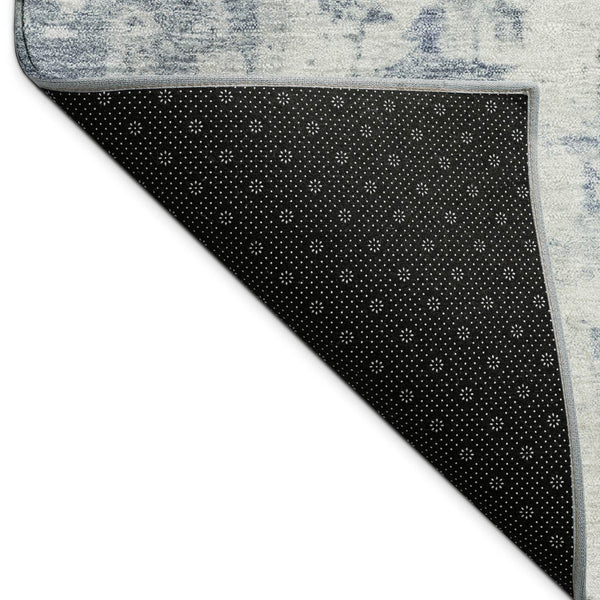 HomeRoots 9' X 12' Sky Blue Abstract Washable Area Rug - Stylish, Durable, Indoor/Outdoor for High-Traffic Spaces 689339