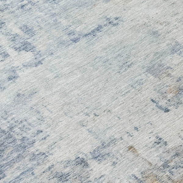 HomeRoots 9' X 12' Sky Blue Abstract Washable Area Rug - Stylish, Durable, Indoor/Outdoor for High-Traffic Spaces 689339