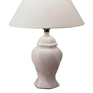 English Elm 13" Tall Ceramic Table Lamp - Elegant Urn-Shaped Design In Ivory With Linen Shade For Any Room B072116105