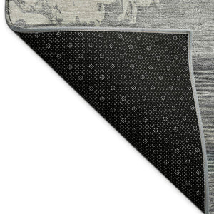 HomeRoots 10' Charcoal Beige and Ivory Abstract Area Rug - Durable, Washable, Indoor/Outdoor Style for Living Spaces 689352