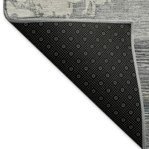 HomeRoots 10' Charcoal Beige and Ivory Abstract Area Rug - Durable, Washable, Indoor/Outdoor Style for Living Spaces 689352