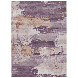 HomeRoots 8' X 10' Stylish Eggplant & Beige Abstract Indoor/Outdoor Area Rug - Durable, Washable, Versatile! 689362