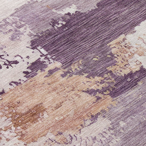 HomeRoots 8' X 10' Stylish Eggplant & Beige Abstract Indoor/Outdoor Area Rug - Durable, Washable, Versatile! 689362