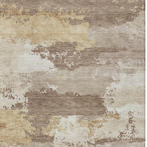 HomeRoots 5' X 8' Coffee And Ivory Abstract Washable Rug – Stylish, Durable, Indoor/Outdoor Area Essential 689366