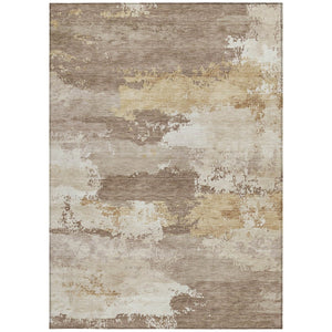 HomeRoots 5' X 8' Coffee And Ivory Abstract Washable Rug – Stylish, Durable, Indoor/Outdoor Area Essential 689366