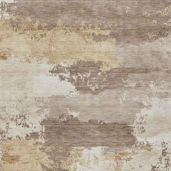 HomeRoots 8' X 10' Coffee and Ivory Abstract Area Rug - Machine Washable, Durable, Stylish for Indoor and Outdoor Use 689368