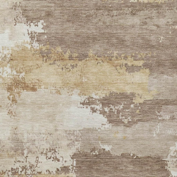 HomeRoots 10' Coffee and Ivory Abstract Washable Area Rug - Durable, Stylish, Indoor/Outdoor Versatile Design! 689370