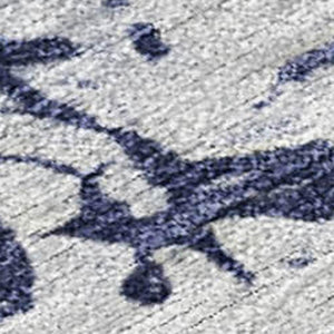 HomeRoots 9' Stylish Navy Blue, Ivory & Beige Abstract Washable Area Rug for Indoor & Outdoor Use, Durable! 689375