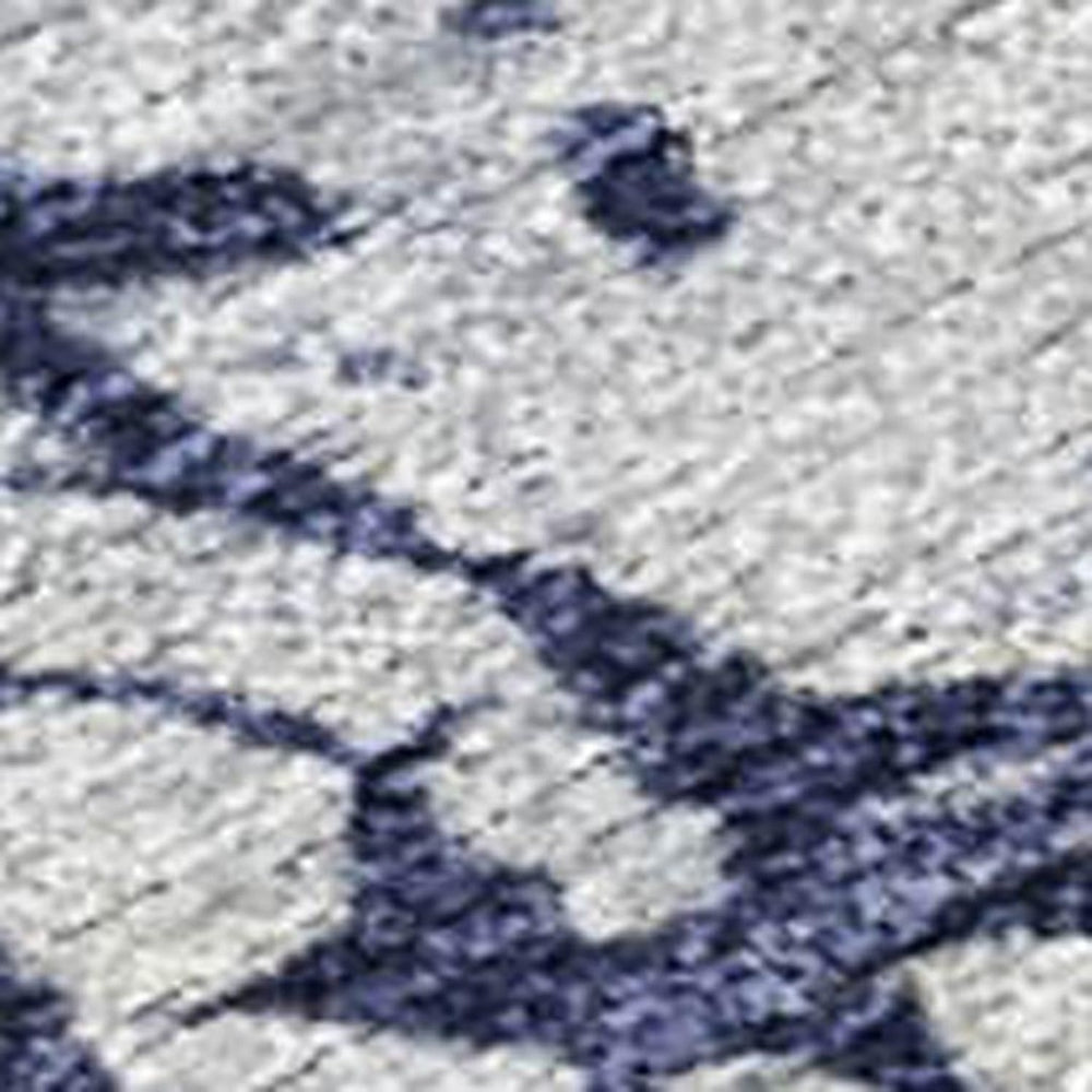HomeRoots 10' Contemporary Navy Blue and Ivory Abstract Washable Area Rug for Indoor & Outdoor Use 689376