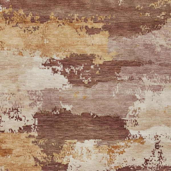 HomeRoots 8' X 10' Stylish Rust and Beige Abstract Area Rug - Washable, Durable, Indoor/Outdoor Versatility 689386