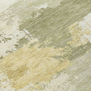 HomeRoots 9' x 12' Sage and Ivory Abstract Area Rug - Stylish, Washable, Durable for Indoor & Outdoor Spaces 689393