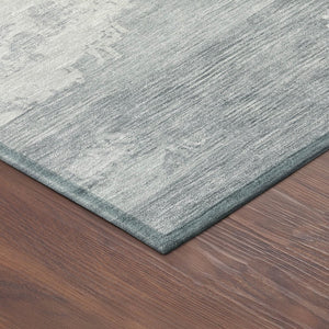 HomeRoots 5' Silver and Gray Abstract Washable Indoor Outdoor Area Rug - Durable, Stylish, Easy Care Design 689396