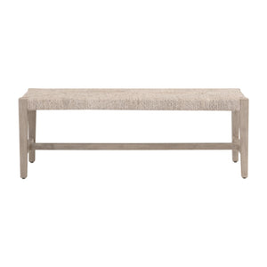 Essentials for Living Malay Solid Mahogany Bench with Woven Abaca Rope Seat for Entryway or Bedroom 6894.WWA/NG