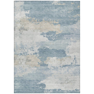 HomeRoots 10' Sky Blue and Ivory Abstract Area Rug - Stylish, Washable Design for Indoor & Outdoor Spaces 689406