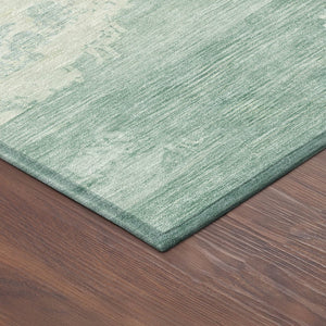 HomeRoots 8' Turquoise & Ivory Round Rug - Modern Abstract Indoor/Outdoor, Washable, Durable & Stylish Design 689415