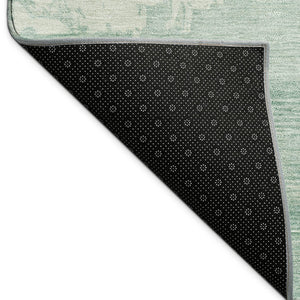 HomeRoots 9' X 12' Turquoise & Ivory Abstract Washable Rug - Stylish, Durable, Indoor/Outdoor for High-Traffic Areas 689417