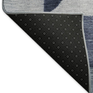 HomeRoots 9' X 12' Washable Blue and Wheat Geometric Area Rug - Stylish, Durable, Perfect for Indoor/Outdoor Use 689429