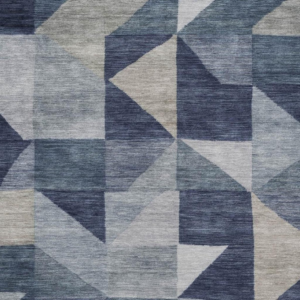 HomeRoots 10' Blue and Wheat Geometric Washable Area Rug for Indoor/Outdoor Use – Durable, Stylish & Easy Care! 689430