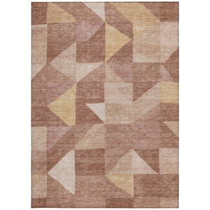 HomeRoots 5' X 8' Washable Blush and Wheat Geometric Area Rug – Durable, Stylish, Indoor/Outdoor Versatility 689432
