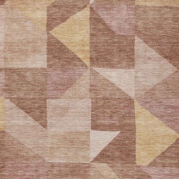 HomeRoots 10' Geometric Blush & Wheat Washable Area Rug – Indoor/Outdoor Durable Style for High-Traffic Spaces 689436