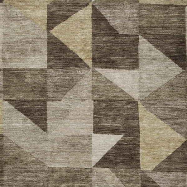 HomeRoots 9' X 12' Stylish Brown & Beige Geometric Washable Area Rug for Indoor & Outdoor High-Traffic Spaces 689441