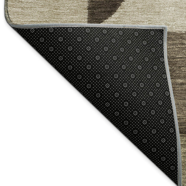 HomeRoots 9' X 12' Stylish Brown & Beige Geometric Washable Area Rug for Indoor & Outdoor High-Traffic Spaces 689441