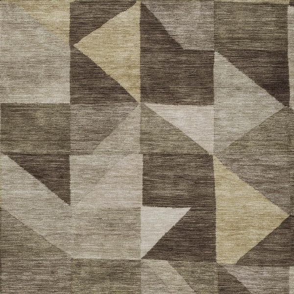 HomeRoots 10' Geometric Brown and Beige Washable Area Rug - Durable Indoor/Outdoor Design for High-Traffic Spaces 689442