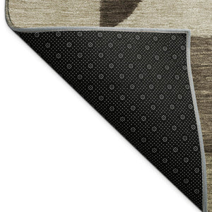 HomeRoots 10' Geometric Brown and Beige Washable Area Rug - Durable Indoor/Outdoor Design for High-Traffic Spaces 689442